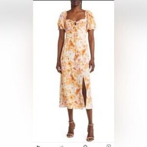 Charles Henry Hilo Pink Floral Midi Dress!